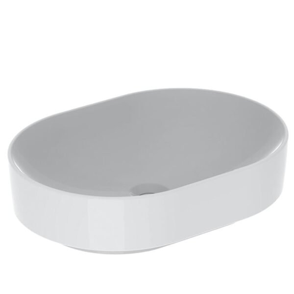 Geberit VariForm Oval Sit On Countertop Basin - 550mm Wide - No TH - White