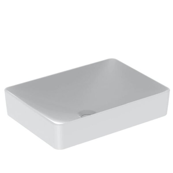 Geberit VariForm Rectangular Sit On Countertop Basin - 550mm Wide - No TH - White - Image 2