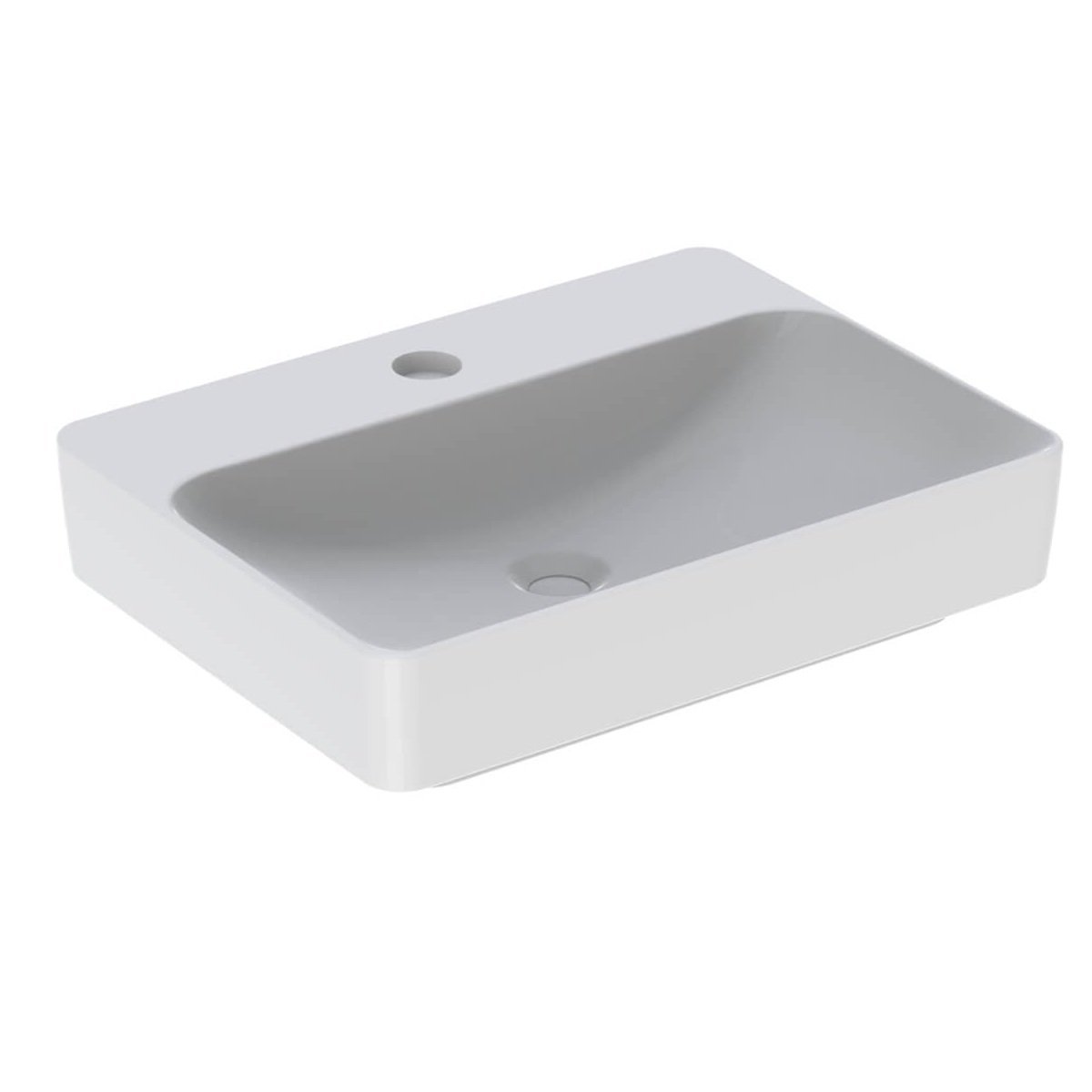 Geberit VariForm Rectangular Sit On Countertop Basin - 600mm Wide - 1 TH - White