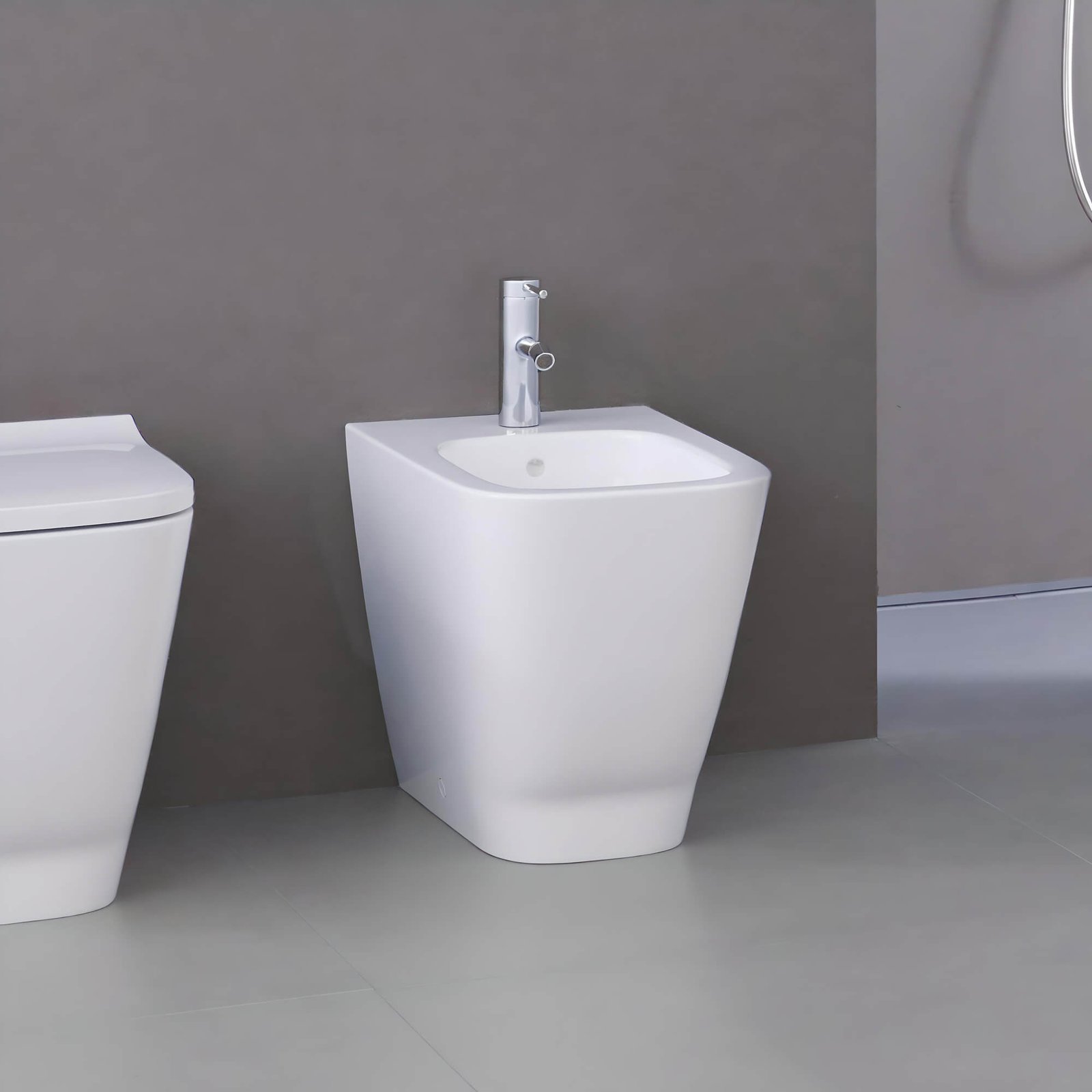 Geberit Smyle Square Back To Wall Bidet - 1 TH - White