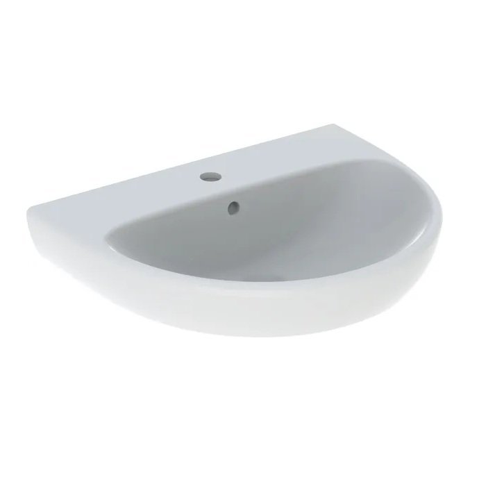 Geberit Selnova Basin With Semi Pedestal - 550mm Wide - 1 TH - White