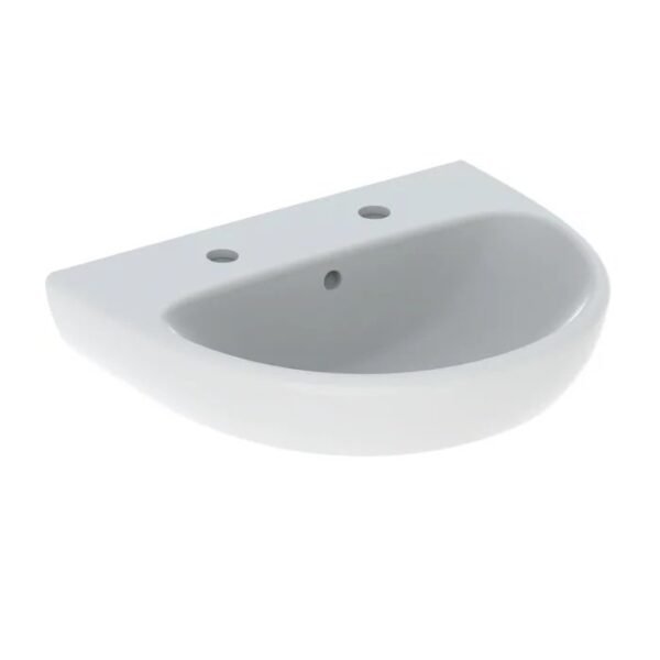 Geberit Selnova Basin With Full Pedestal - 550mm Wide - 2 TH - White