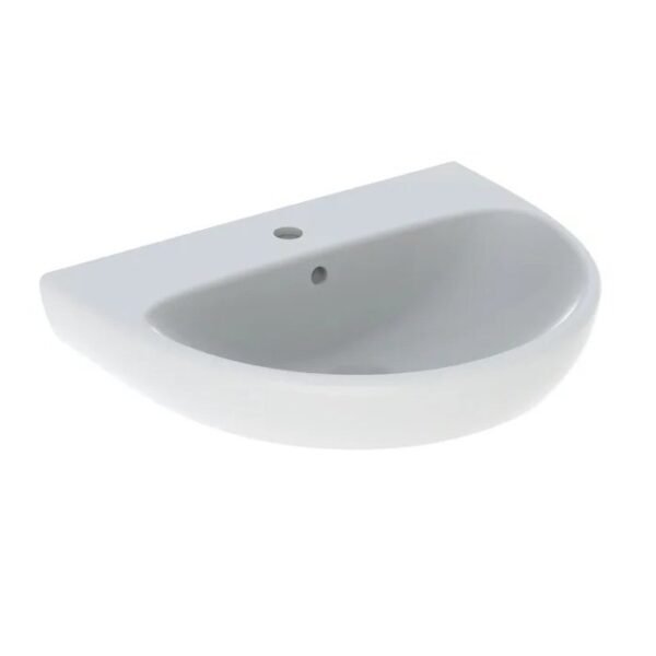 Geberit Selnova Curved Basin With Full Pedestal - 550mm Wide - 1 TH - White