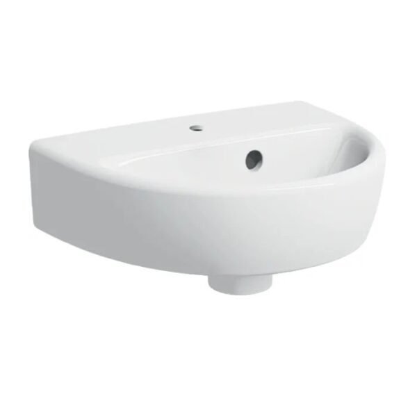 Geberit Selnova Wall Hung Cloakroom Basin With Asymmetrical Overflow - 360mm Wide - White