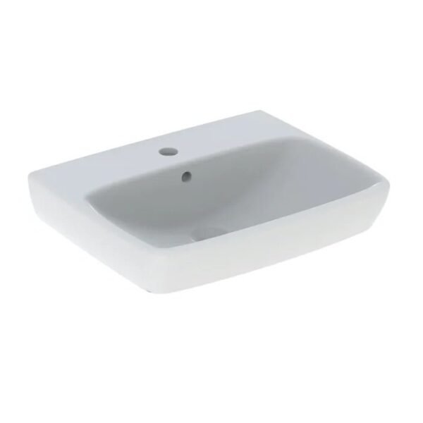Geberit Selnova Rectangular Basin With Round Full Pedestal - 550mm Wide - 1 TH - White