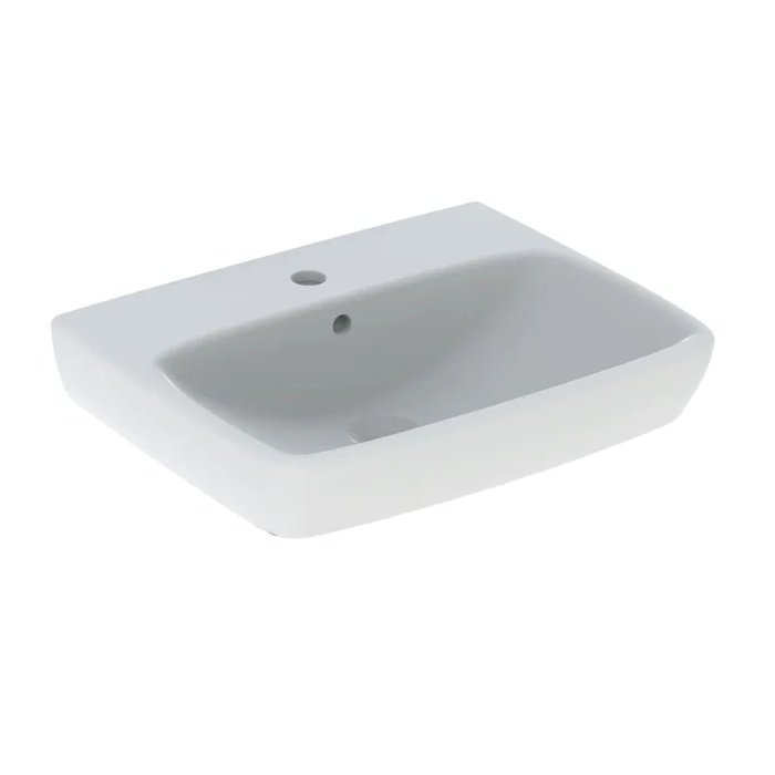 Geberit Selnova Rectangular Basin With Round Full Pedestal - 550mm Wide - 1 TH - White
