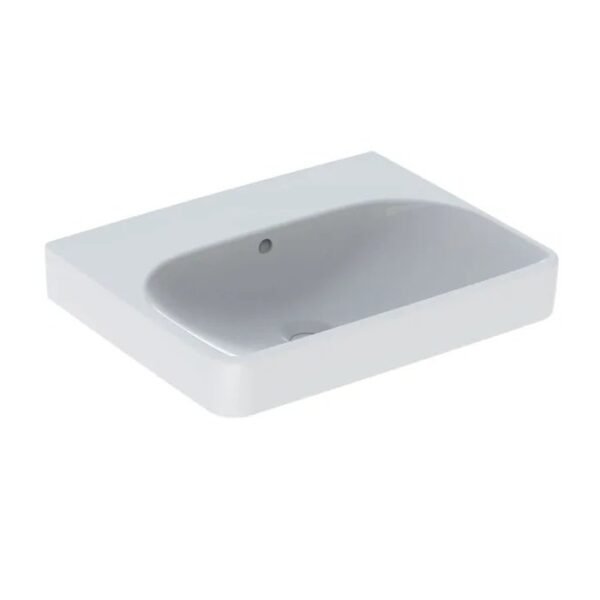 Geberit Smyle Rectangular Basin With Semi Pedestal Basin - 550mm Wide - No TH - White