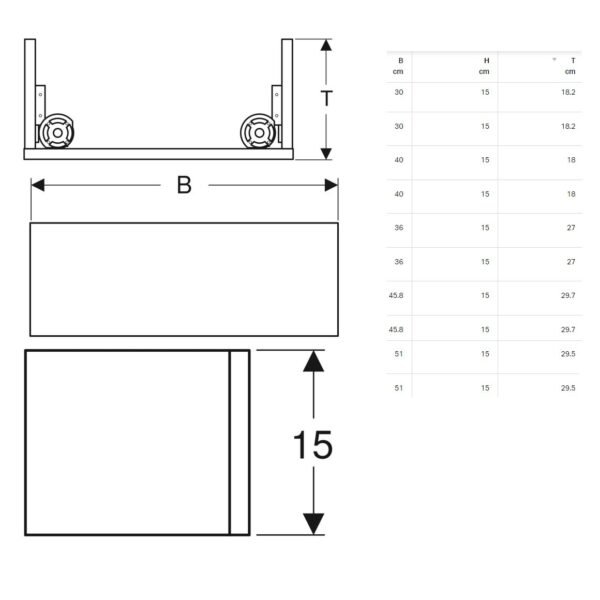 Geberit Selnova Compact Plinth For Vanity Unit - 360mm Wide - Image 2