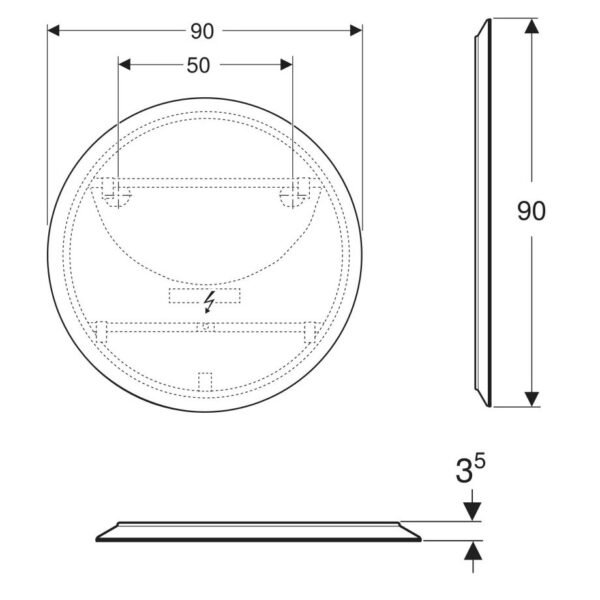Geberit Option Plus Round Illuminated Mirror With Direct And Indirect Lighting - Image 6