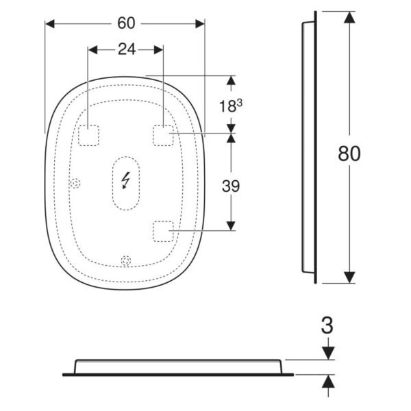 Geberit Option Plus Oval Illuminated Mirror With Indirect Lighting - 800mm X 600mm - Image 3