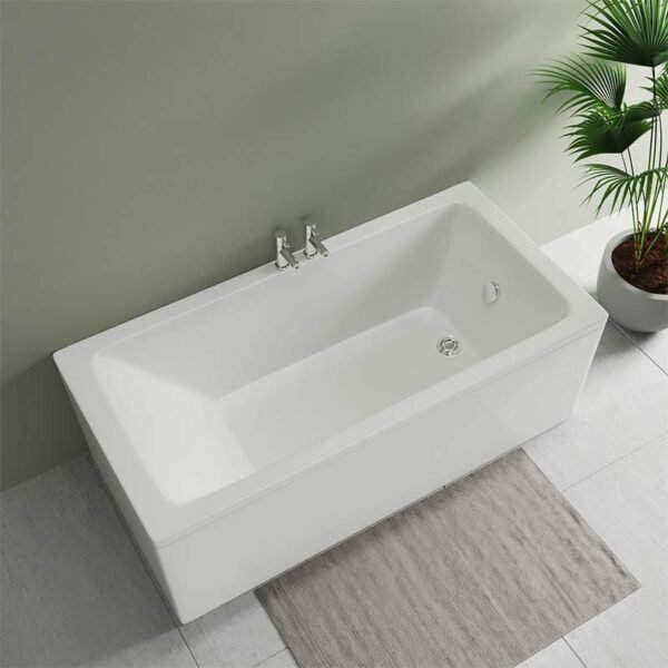 Geberit Renova Plan Built In Single Ended Bath With Feet - No TH - White