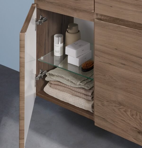 Geberit Renova Double Door And Single Drawer Wall Hung Tall Storage Unit - 1800mm High - Image 3