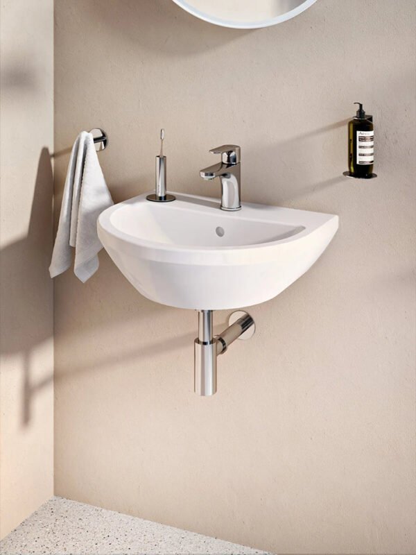 Vitra Integra Corner Wall Hung Basin - 400mm - Gloss White