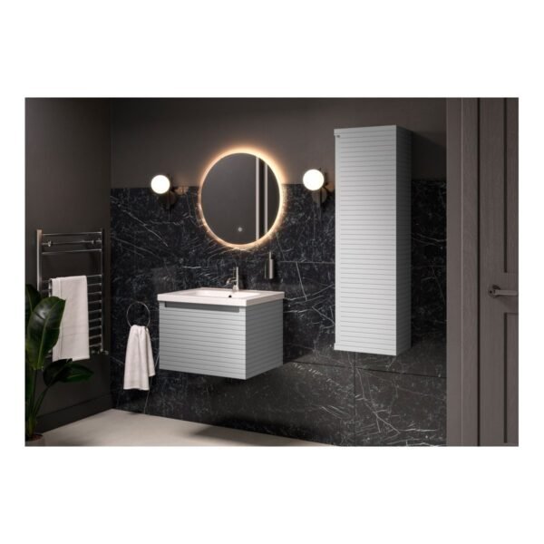 Trinity Croft 1 Drawer Wall Hung Basin Unit & Thin Edge Basin - 615mm Wide - No TH - Image 10