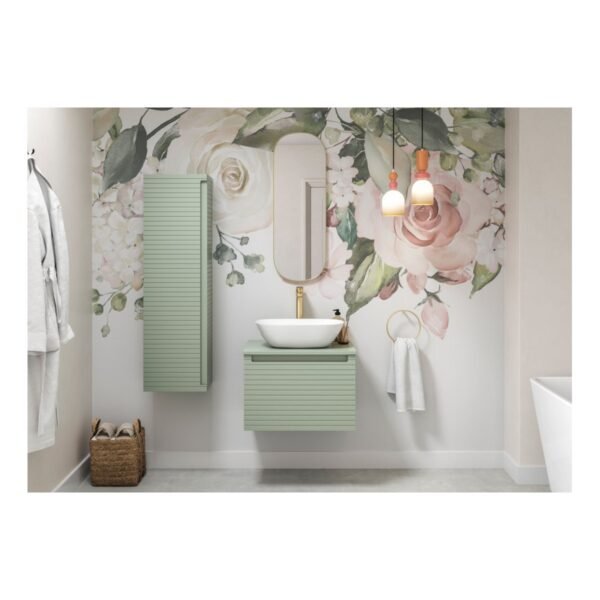 Trinity Croft 1 Drawer Wall Hung Basin Unit & Thin Edge Basin - 615mm Wide - No TH - Image 6