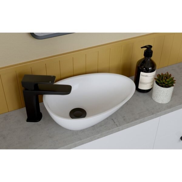 Trinity Wake Mini Countertop Basin - 320mm x 220mm - White - Image 2
