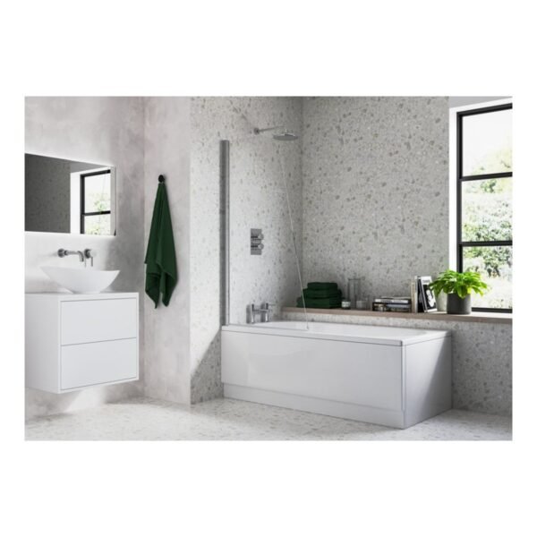 Trinity Sail Bath Screen - 6mm - 800mm x 1400mm - Chrome