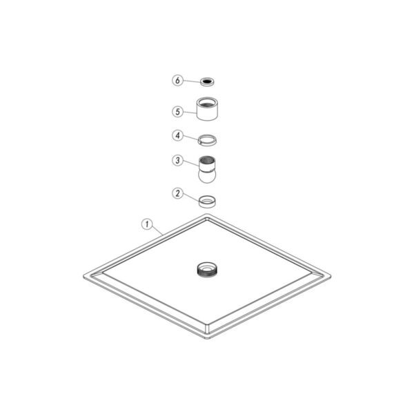 Trinity Aqua 250mm Square Ultraslim Showerhead - Image 2