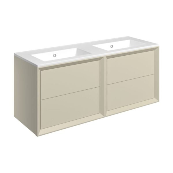 Trinity Volt 4 Drawer Wall Hung Basin Unit & Thin Edge Basin - 1210mm Wide - No TH