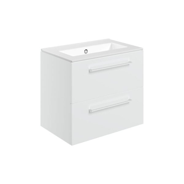 Trinity Woolley 2 Drawer Wall Hung Basin Unit & Thin Edge Basin - 610mm Wide - No TH