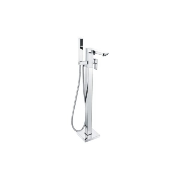Trinity Thornes Square Floor Standing Bath Shower Mixer Tap - Chrome