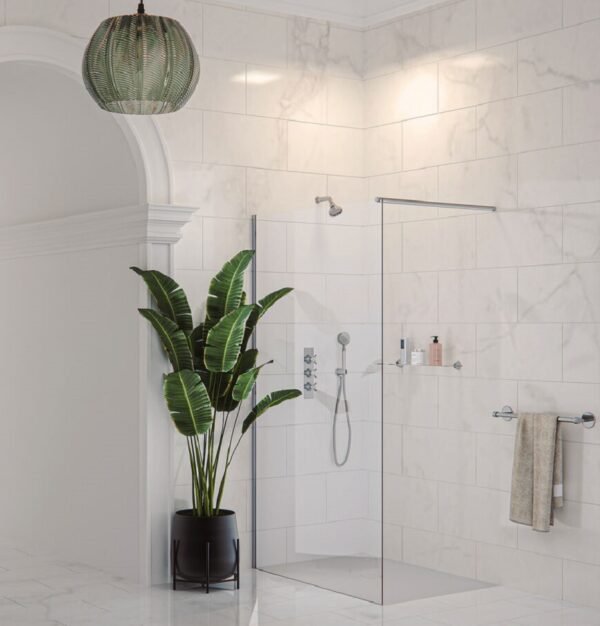 Matki One Wetroom Panel with Wall Brace Bar
