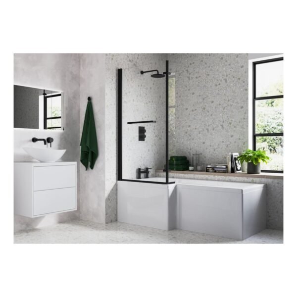 Trinity Haven Supercast L Shaped Shower Bath Pack - 1700mm X 850mm - No TH