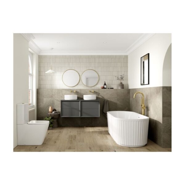 Trinity Volt 2 Drawer Wall Hung Basin Unit & Thin Edge Basin - 615mm Wide - No TH - Image 6