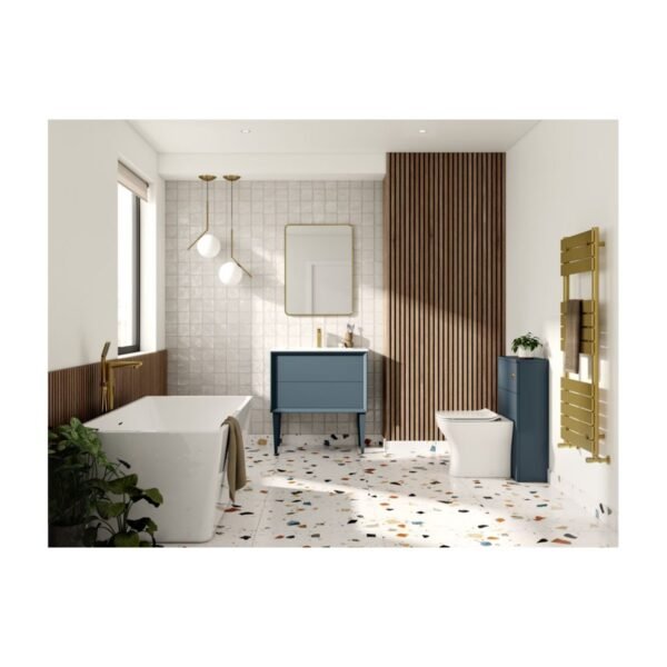 Trinity Volt 2 Drawer Wall Hung Basin Unit & Thin Edge Basin - 615mm Wide - No TH - Image 10