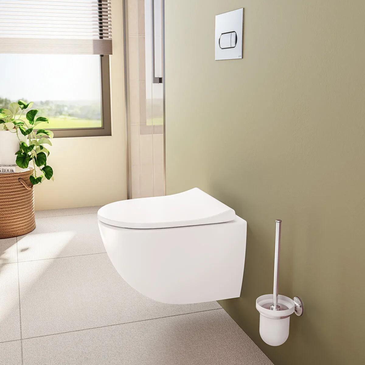 Vitra Sento Compact Wall Hung Toilet With Seat And Cover - White - Image 2