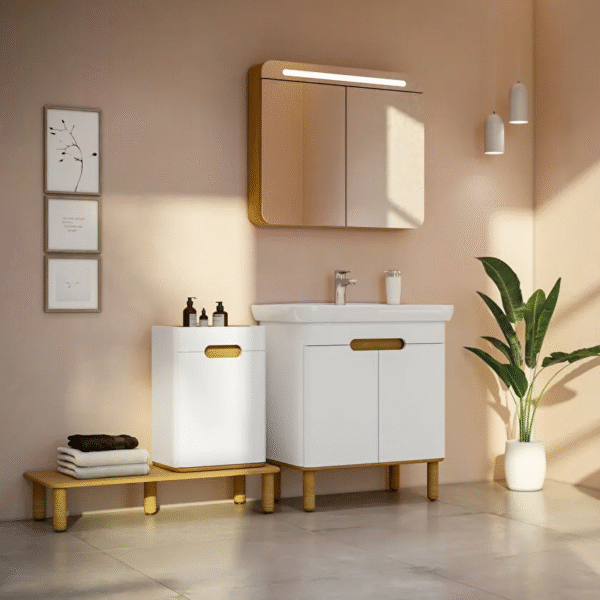 Vitra Sento 2 Door Wall Hung Vanity Unit With Basin - 1 Tap Hole (Tap & Waste Not Included) - Image 3
