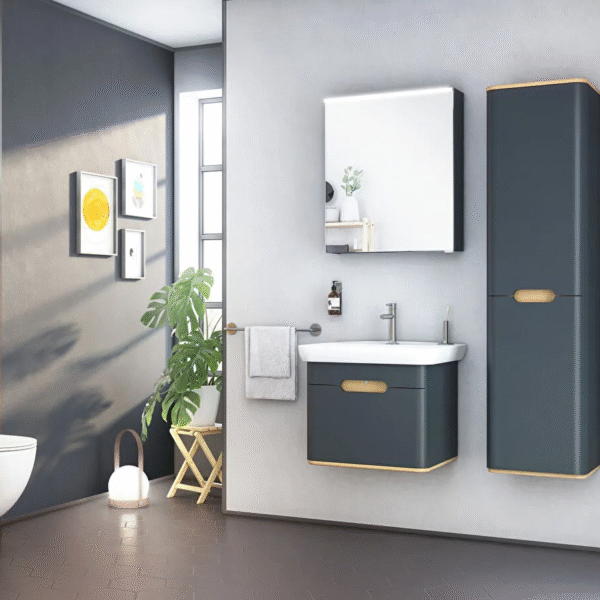 Vitra Sento 1 Drawer Wall Hung Vanity Unit With Basin - 1 Tap Hole (Tap & Waste Not Included) - Image 3