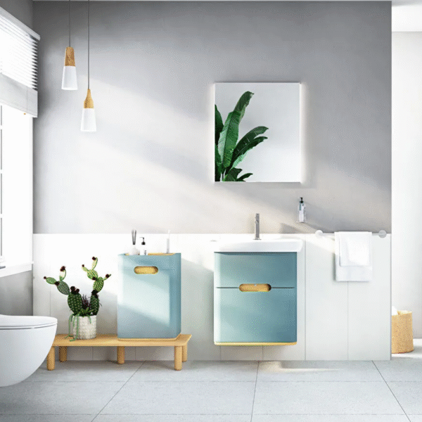 Vitra Sento 1 Door Freestanding Mid Unit - 400mm Wide - Left Hand Hinge - Matt White - Image 6