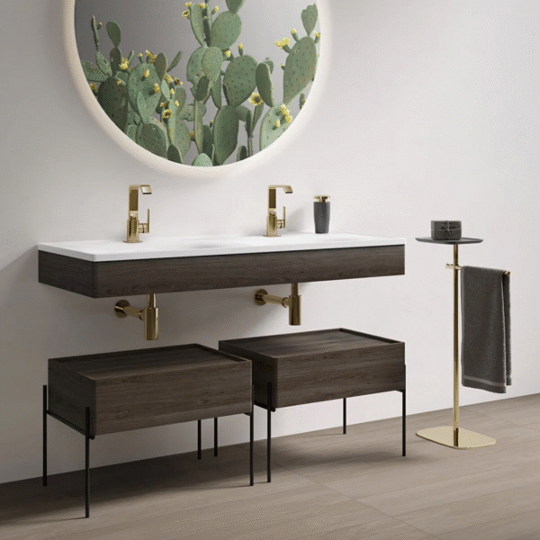 Vitra Equal Vanity Unit With Double Basin - 1300mm Wide - Image 2