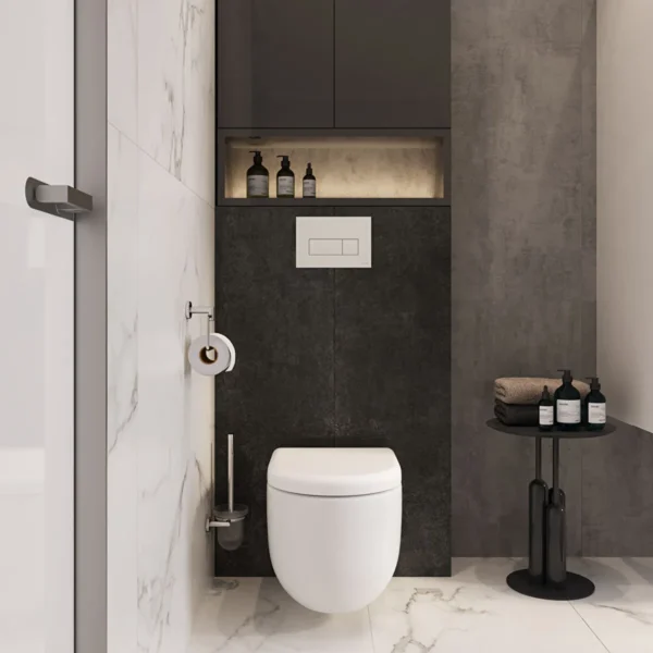VitrA Liquid Rimless Wall-Hung WC with Seat – White High Gloss - Image 3