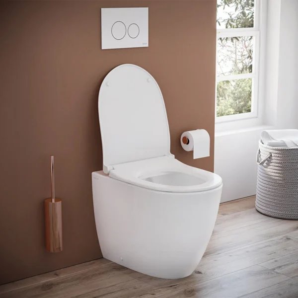 Vitra Sento Rimless Back to Wall Toilet With Seat - White - Image 2