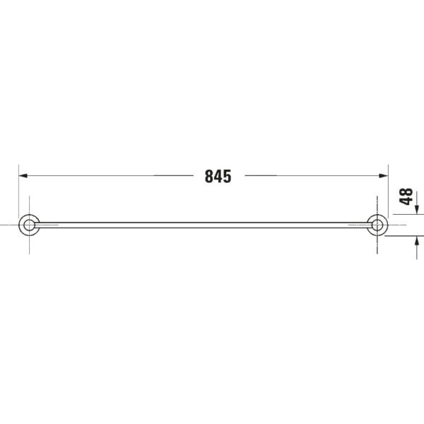 Duravit D Code Single Towel Rail - 848mm - Image 4