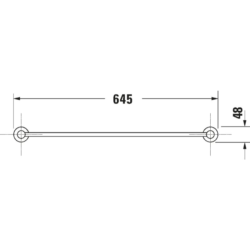 Duravit D Code Single Towel Rail - 648mm - Image 4