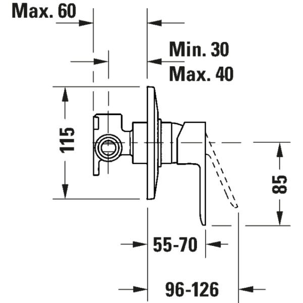 Duravit D-Code Concealed Installation Set For Shower Mixer - Image 3