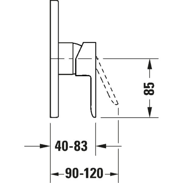 Duravit D-Code Single Lever 1 Outlet Shower Mixer For Concealed Installation - Image 3