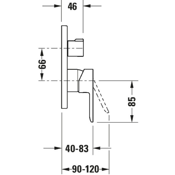 Duravit D-Code Single Lever 2 Outlet Shower Mixer For Concealed Installation - Image 3