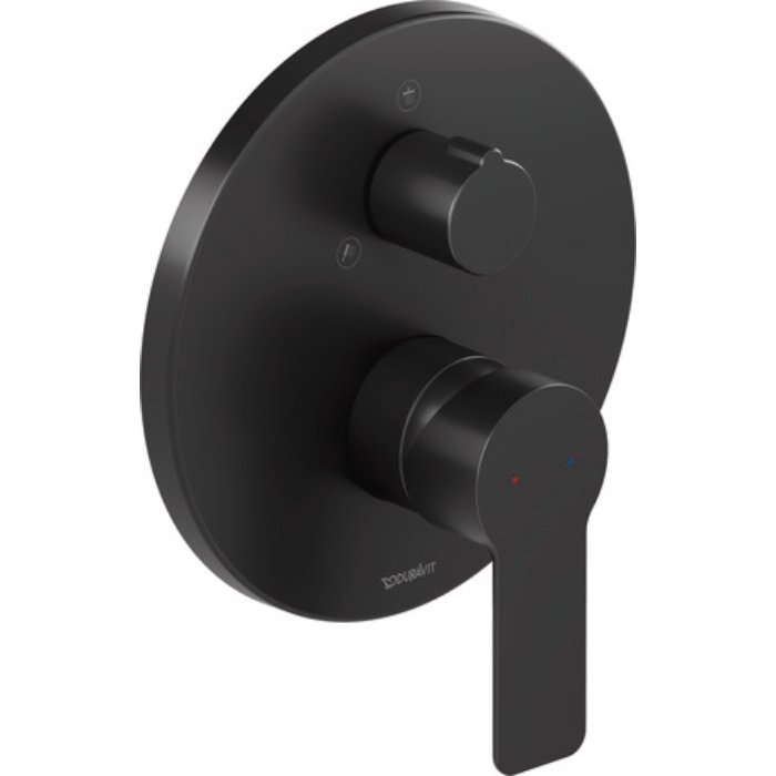 Duravit D-Code Single Lever 2 Outlet Shower Mixer For Concealed Installation - Matt Black