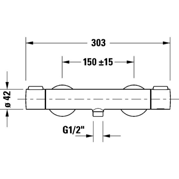 Duravit 1 Outlet Thermostatic Exposed Shower Mixer - Image 2