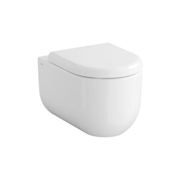 VitrA Liquid Rimless Wall-Hung WC with Seat – White High Gloss