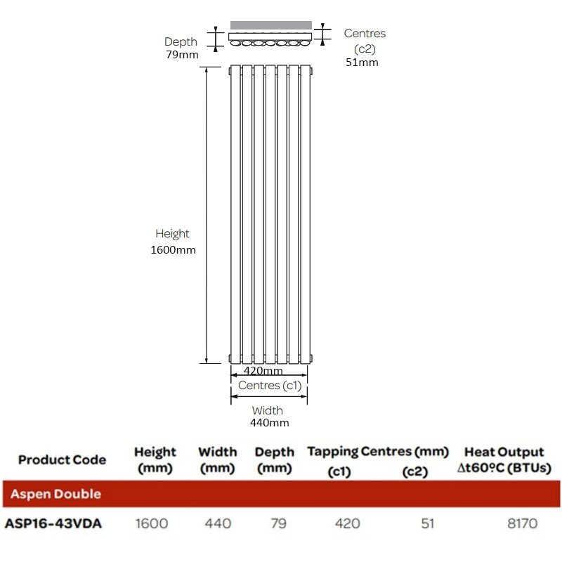 BSUK Aspen Flat Panel Vertical Designer Radiator - Image 7