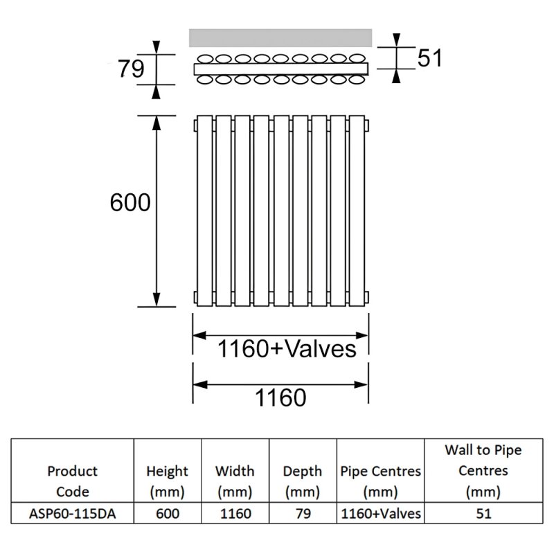 BSUK Aspen Flat Panel Horizontal Designer Radiator - Image 6