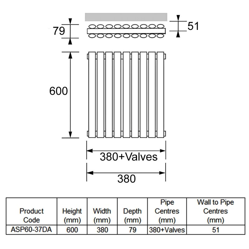 BSUK Aspen Flat Panel Horizontal Designer Radiator - Image 2