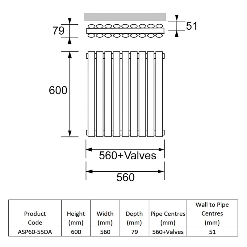 BSUK Aspen Flat Panel Horizontal Designer Radiator - Image 3