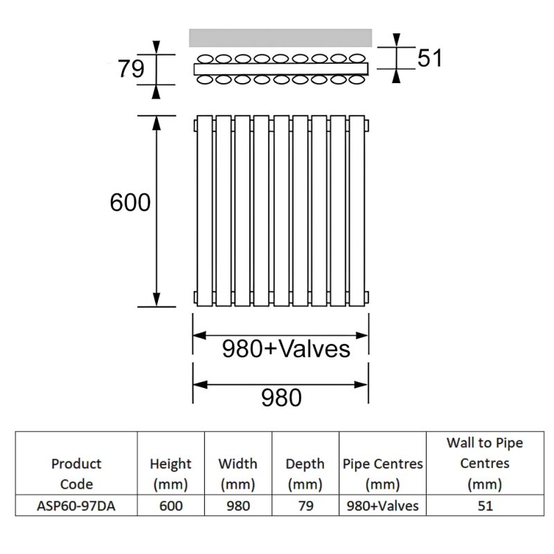 BSUK Aspen Flat Panel Horizontal Designer Radiator - Image 5