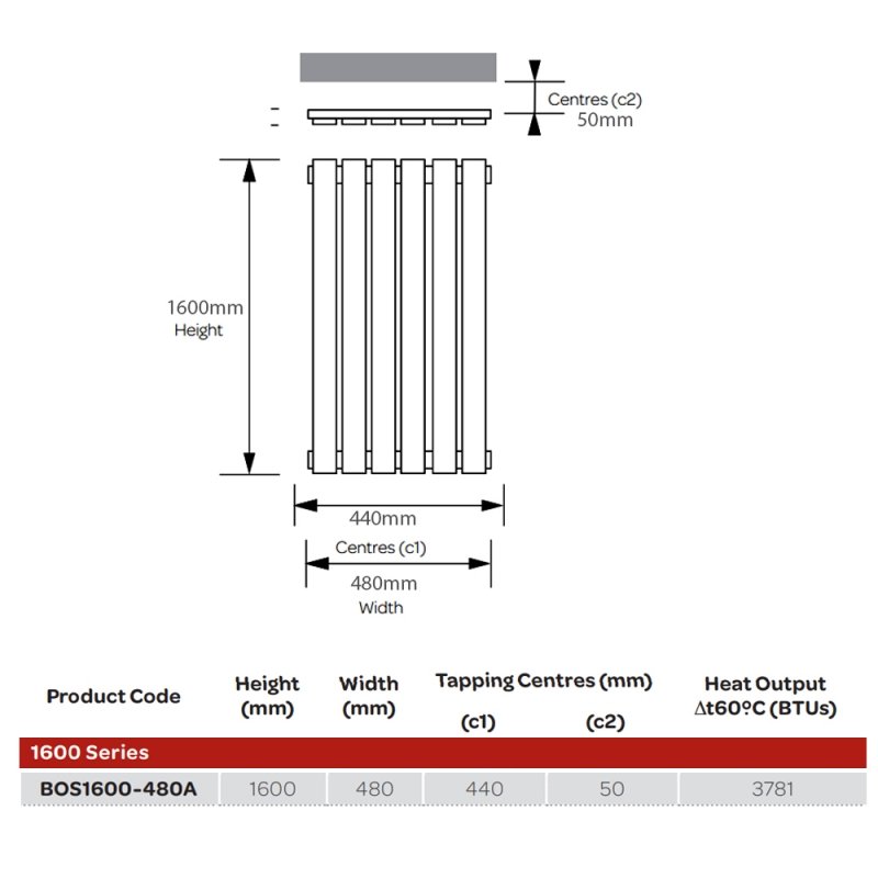 BSUK Boston Flat Panel Vertical Designer Radiator - Image 6